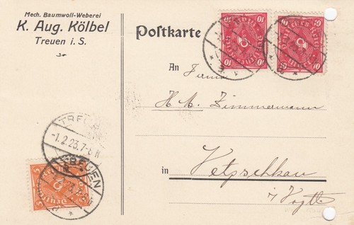 Treuen postkarte 1923 k - postkarte,
